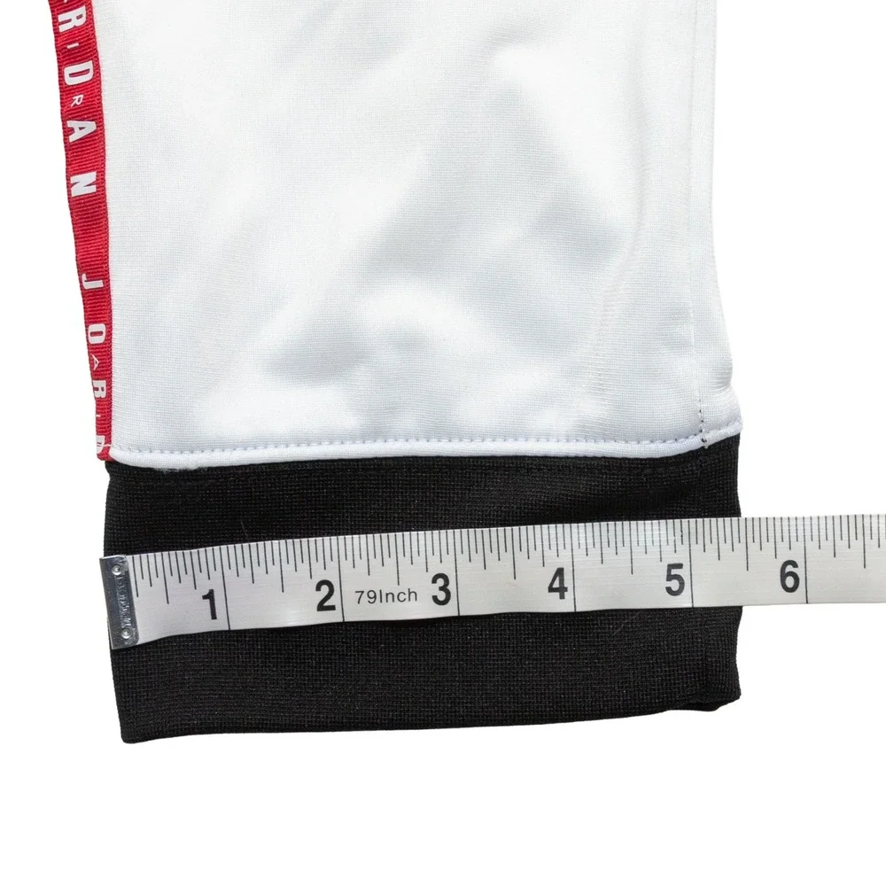 Jordan Track Pants Boys Sz L 12-13Y Black White Red Excellent Side Tape Joggers